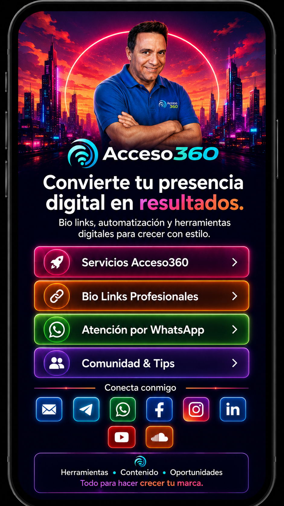 Captura de pantalla de ejemplos de página de biolink