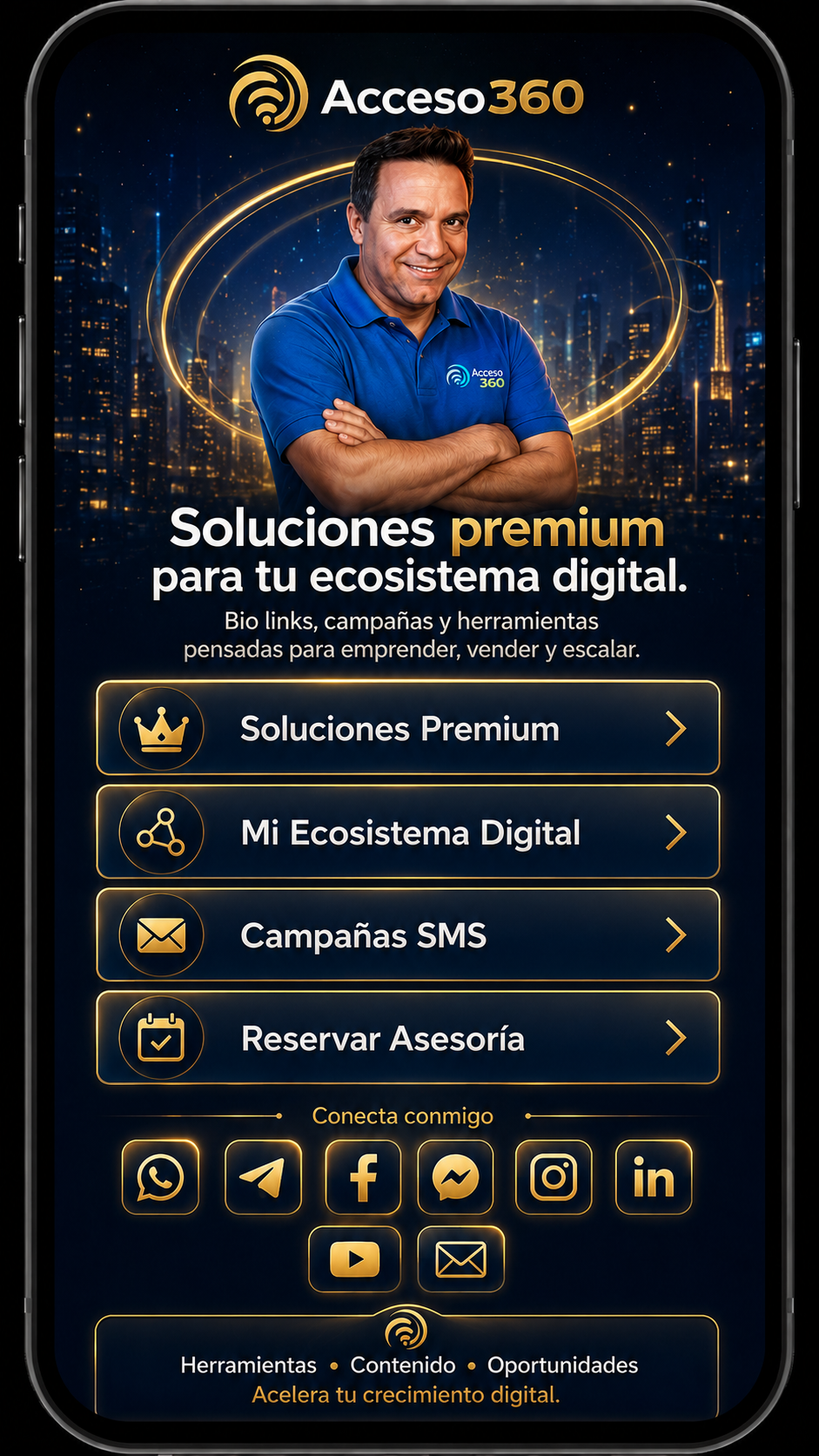 Captura de pantalla de ejemplos de página de biolink